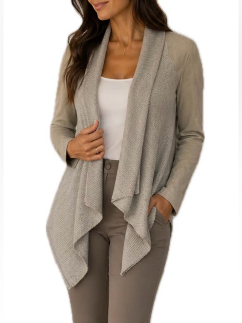 NWT. Roncarati Suede/knit jacket. Size  6/44